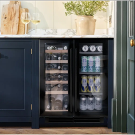 Caple Wi6235BG Black Undercounter Dual Zone Side by Side Wine Cooler
