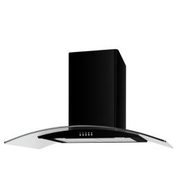 Cata UBSCG90BK Black 90cm Curved Glass Cooker Hood