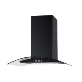 Cata UBSCG60BK 60cm Black Curved Glass Hood
