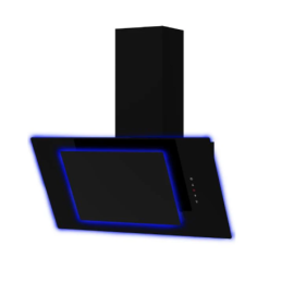 Cata UBAHALO7 - Black 70cm Angled Glass Cooker Hood - LED Touch Control - B Energy Rating