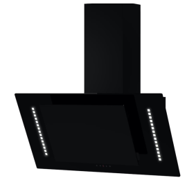 Cata UBARUNW7 - Black 70cm Glass Cooker Hood - 400m³/hr - B Energy