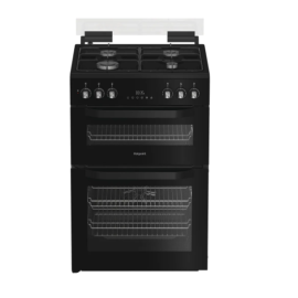 Hotpoint HDD6GDC2B1 - Black Dual Fuel Double Cooker - 60cm