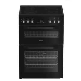 Hotpoint HDE6VDB1 Black Electric Double Oven Cooker 