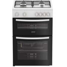 Indesit IDG6GW - White 60cm Gas Double Cooker