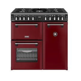 STOVES 444412008 Richmond Deluxe 90cm Dual Fuel Range Cooker - Garnet Red