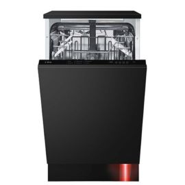 CDA CDI4320 45cm Integrated Dishwasher, Sliding hinges, Black panel, E Rated