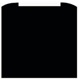 CDA Black Curved Glass Kitchen Splashback 1000x750mm ASG102CBL