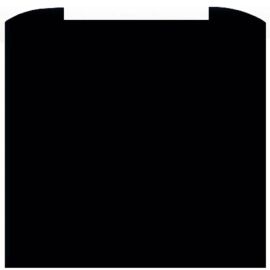 CDA Black Curved Glass Kitchen Splashback 700x750mm ASG72CBL