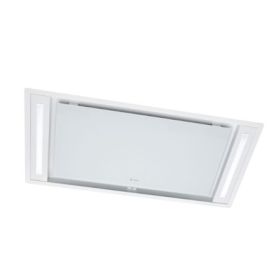 Caple PLASCE903WH 90cm Ceiling Cooker Hood White Glass with Plasma filtration