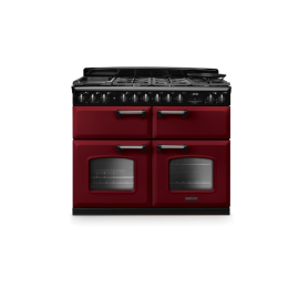 Rangemaster CLDLB110DFPBOR/CM1 110cm Dual Fuel Range Cooker Classic Deluxe Bordeaux / Chrome