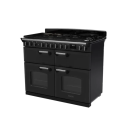 Rangemaster CLDLB110DFPCBL/CM1 Classic Deluxe 110cm Dual Fuel Range Cooker (Slow Oven) - Charcoal Black