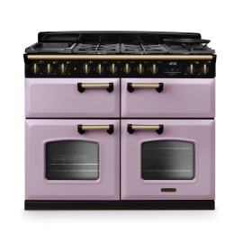 Rangemaster CLDLB110DFPHTH/AB1 Classic Deluxe - Heather/Antique Brass 110cm Range Cooker - Dual Fuel