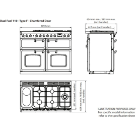 Rangemaster CLDLB110DFPHTH/AB1 Classic Deluxe - Heather/Antique Brass 110cm Range Cooker - Dual Fuel