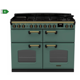 Rangemaster CLDLB110DFPMGR/AB1 - 110cm Dual Fuel Range Cooker - Antique Brass Trim