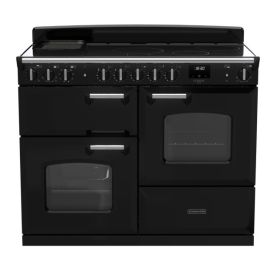 Rangemaster CLDLO110EIPGBL/CM1 110cm Induction Range Cooker Classic Deluxe Gloss Black / Chrome, A Rated
