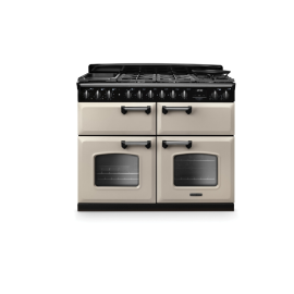 Rangemaster CLDLB110DFPPCR/CM1 110cm Dual Fuel Range Cooker Classic Deluxe Pale Cream / Chrome, A
