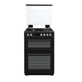 Teknix TKGD60B - Black Double Oven Gas Cooker - 60cm - Energy Rating A