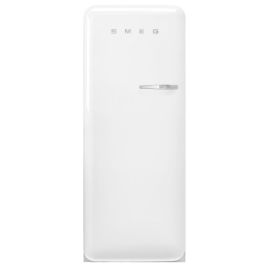 Smeg 50s Style Retro Left Hand Hinge FAB28LWH6UK 153cm Small Fridge with Ice Box - White - C Rated