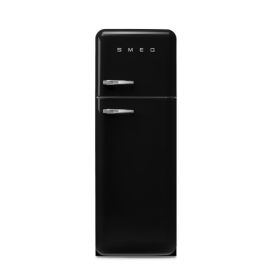 Smeg FAB30RBL6UK Retro Static Fridge Freezer, 80/20, Black, C Rated