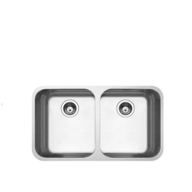  89 cm Alba 2 Bowl Undermount Sink, Brushed Stainless steel UM4545