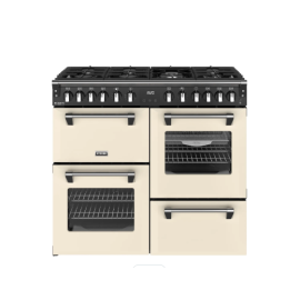 Stoves Richmond Deluxe 100cm wide Dual Fuel Range Cooker with Gas Hob - Cream 