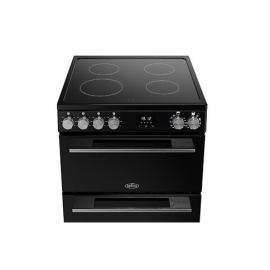 Belling PROV BEL FSA VISION 60EI BSS 60cm Electric Induction Twin Oven Cooker Black - Silver Steel