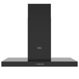 Belling BEL COOKCENTRE CHIM 90T BLK 1662 90cm Flat Chimney Hood – BLACK