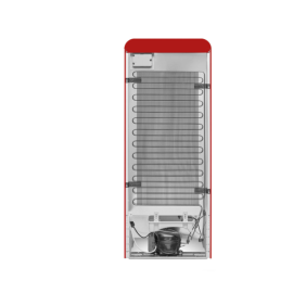 Smeg 244 Litre Fifties Style Left Hand Hinge Freestanding Fridge With Ice Box – Red