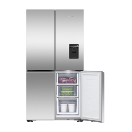 F&P RF605QNUVX1 90.5cm Quad Door Frost Free Fridge Freezer - Stainless Steel