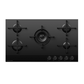 Fisher & Paykel CG905DLPGB4 90cm 5 Burner Gas Hob - Black Glass