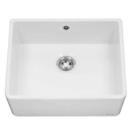 Caple YORK2 Yorkshire 60cm Single Bowl Ceramic Sink – WHITE