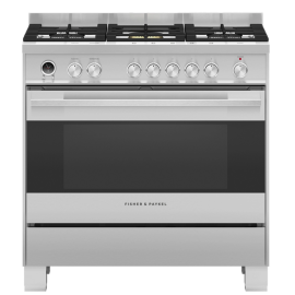 Fisher & Paykel OR90SDG6X1 90cm Dual Fuel Range Cooker with Gas Hob and Pyrolytic Cleaning