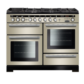  Rangemaster Encore Deluxe 110 Dual Fuel Ivory with Chrome trim