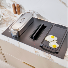 caple DD832MB  83cm Matt Black Induction Hob with Downdraft Extractor