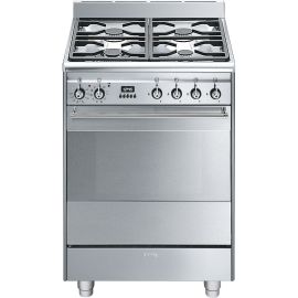 Smeg SUK61PX8 60cm Concert Cooker With Pyrolitic Oven Stainless Steel 