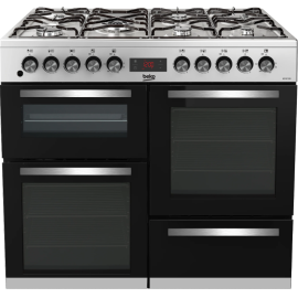 Beko KDVF100X 100cm Dual Fuel Range Cooker, Stainless Steel