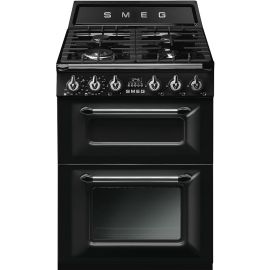Smeg TR62BL 60cm Dual Fuel Freestanding Cooker Black