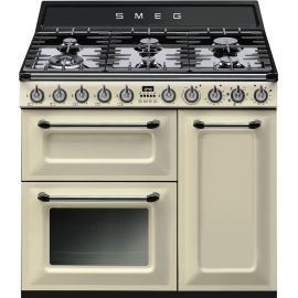 Smeg Victoriana Dual Fuel 90cm Range Cooker Cream TR93P