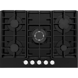 Montpellier MGH75BG - Black Gas on Glass Hob - 5 Burners
