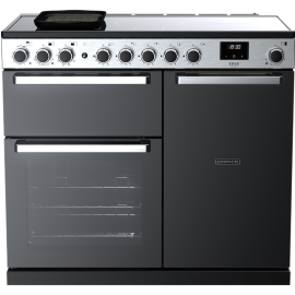 Rangemaster EDDL100EIGBLK/CM1 Edge Deluxe 100cm Induction Range Cooker With Chrome Trim Black
