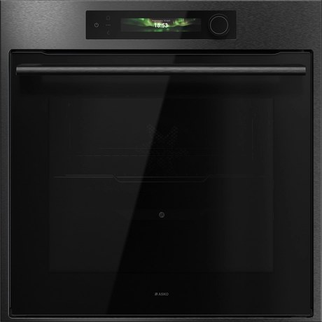 Asko Black Otp66bsh 60Cm Multifunctional Built In Single Oven With Pyrolytic Cleaning - Steel