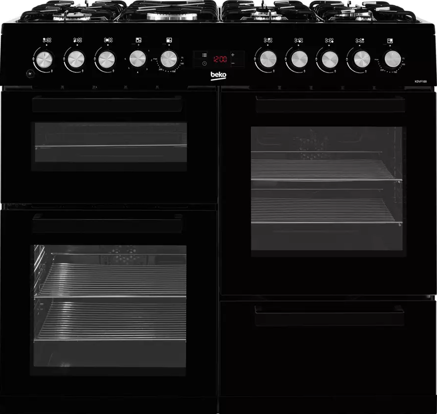 Beko Black Kdvf100k 100Cm Dual Fuel Range Cooker