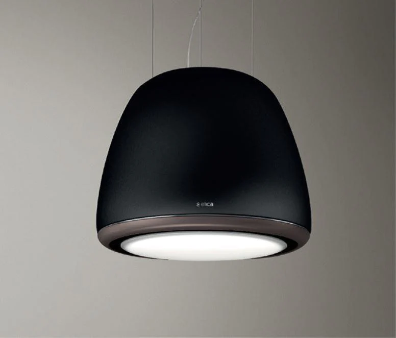 Elica Black Diva-Rock Ceiling Mounted Hood - Matt