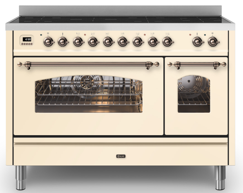 Ilve White/Bronze Pi127ne3/Awb 120Cm Induction Range Cooker Antique Finish With Trim