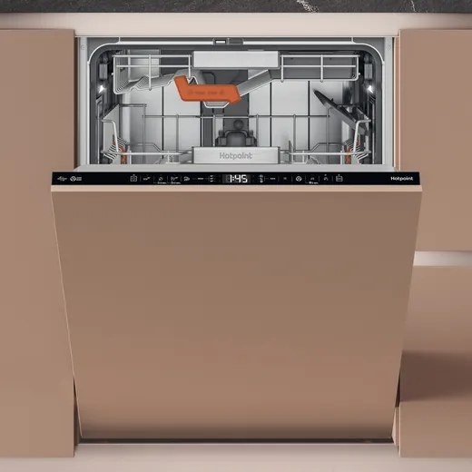 Hotpoint Hydroforce Fully Integrated Standard Dishwasher - Black Control Panel With Sliding Door Hinge Kit - B Rated - Image 3