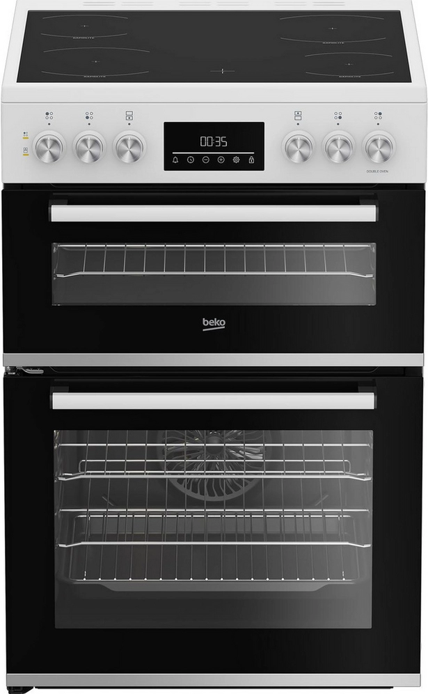 Beko White Edc6731w 60Cm Double Oven Cooker
