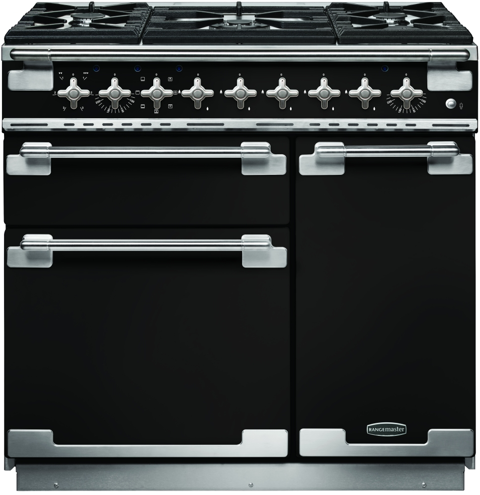 Rangemaster Black Elise 90 Dual Fuel Gloss Els90dffgb