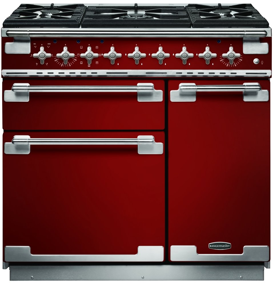 Rangemaster Red Elise 90 Dual Fuel Cherry Els90dffrd
