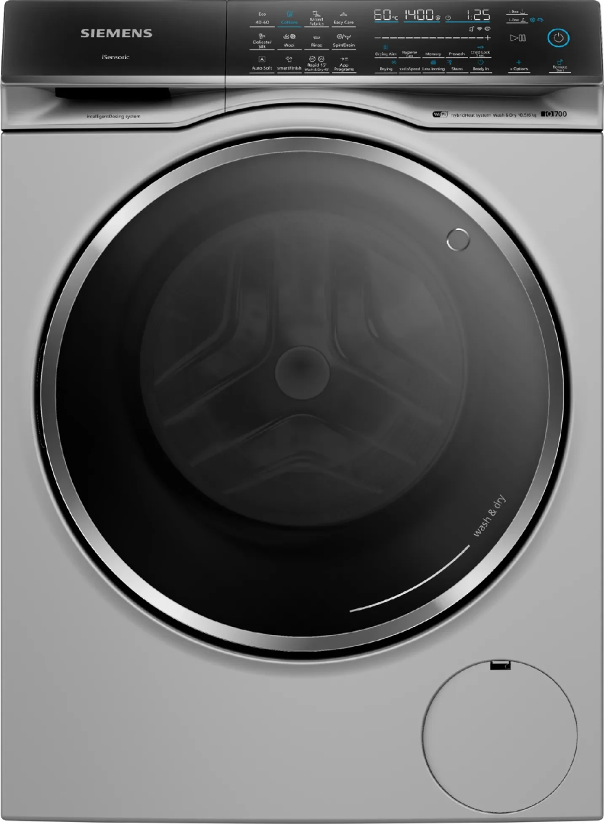 Siemens Silver Iq700 Wn54c2atgb 10.5/6Kg Washer Dryer With 1400 Rpm