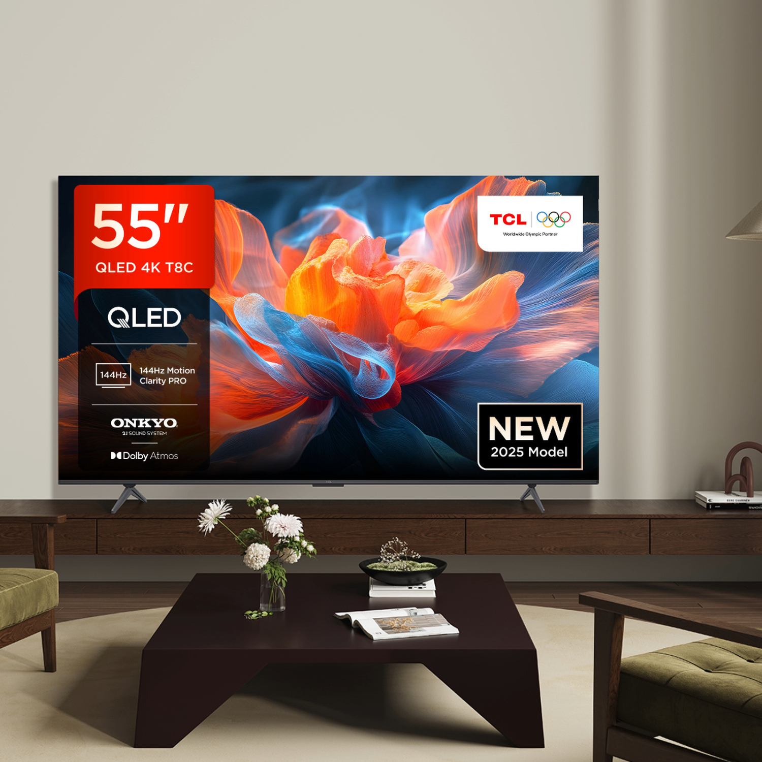 Tcl 55T8c-Uk 55" 4K Qled Hdr Ultra Hd Google Tv